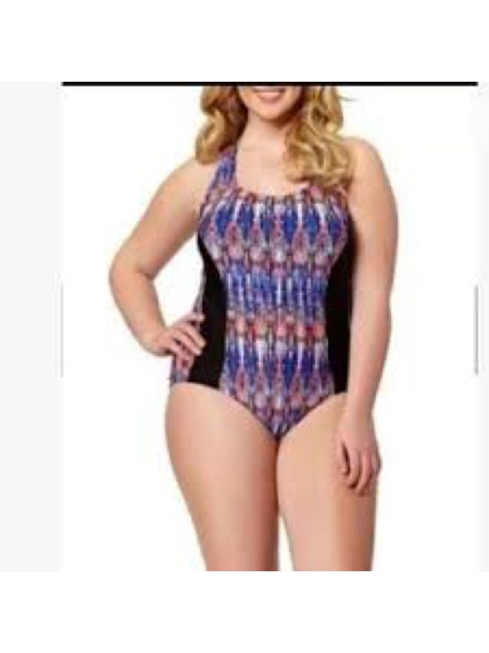 Catalina Women’s Multicolor Racerback One-Piece Swimsuit Sz 3X